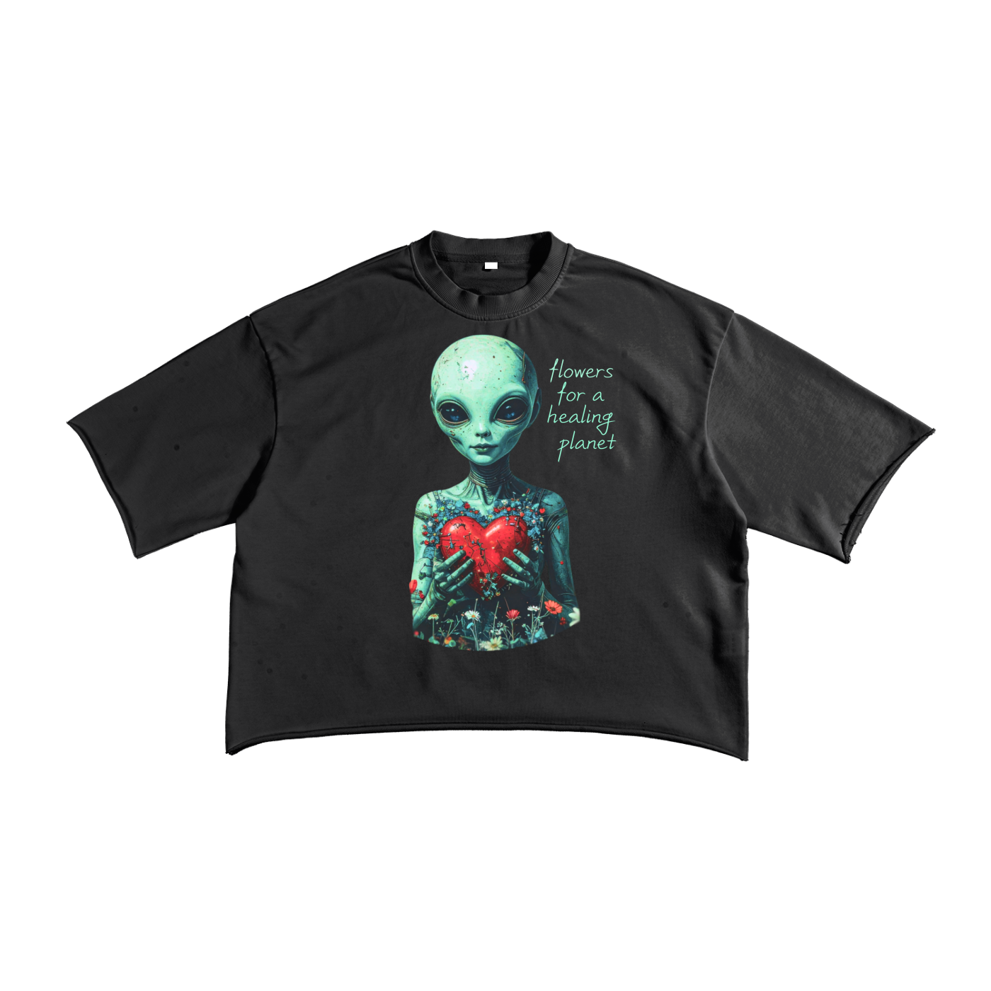 Flowers for Earth | Raw Edge Tee