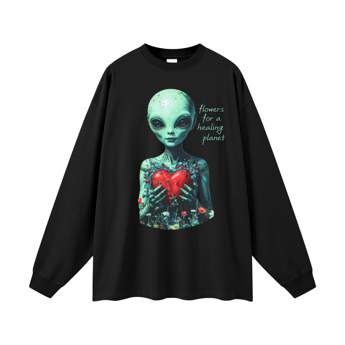 Flowers for Earth | Oversized Long Sleeve Tee
